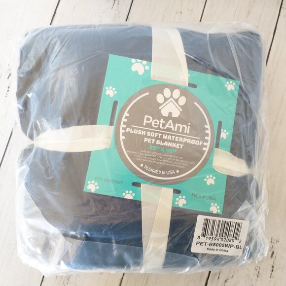 PetAmi Waterproof Pet Blanket 29”x40” Small Medium Blue/White Fleece Reversible - Picture 5 of 7